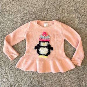 Cat & Jack pink penguin sweater 3t